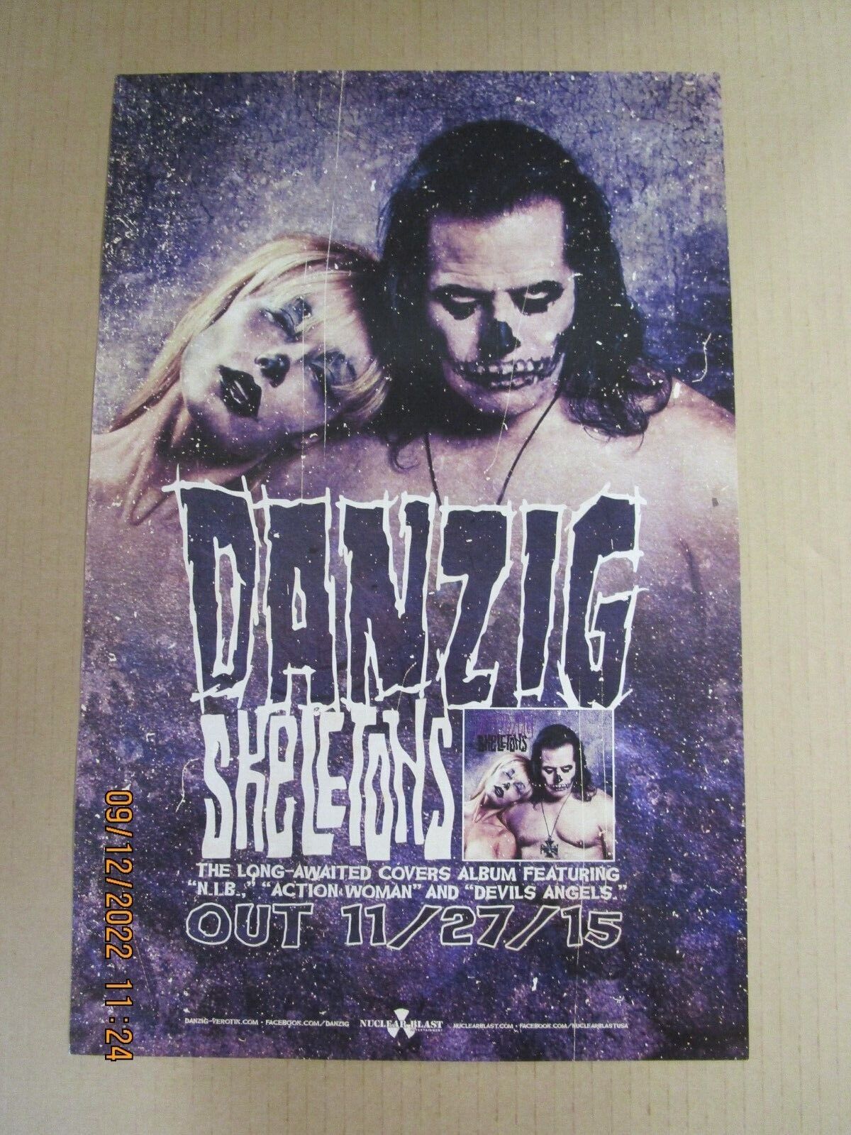 Danzig Skeletons Promo Poster New! Unused! Nuclear Blast Usa 2015