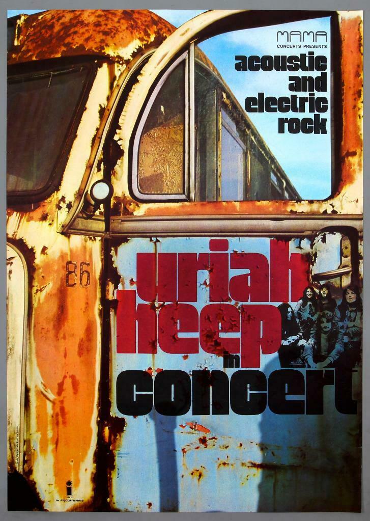 Uriah Heep – Rare Vintage Original Germany 1972 Demons & Wizards Concert Poster