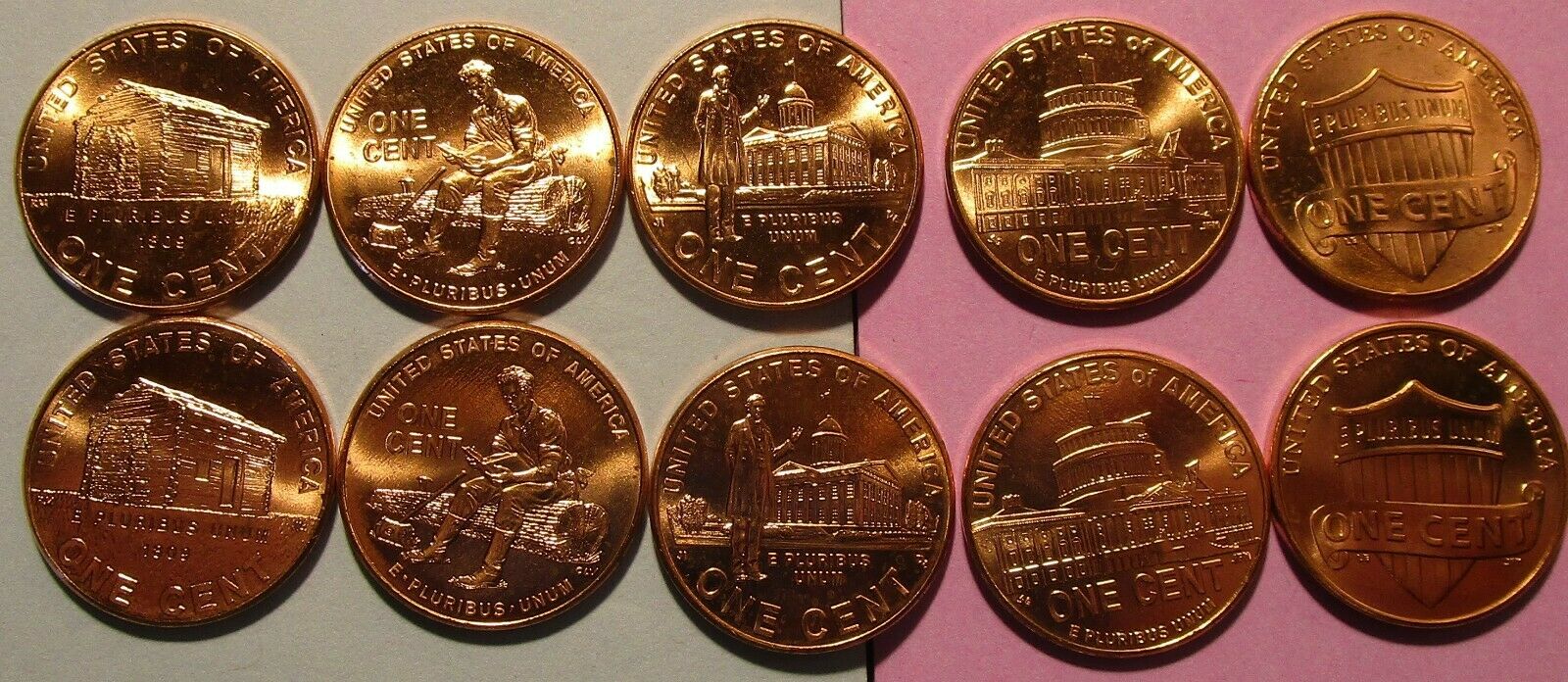 2009/10 Complete Set Lincoln Bicentennial  Penny P&d   10 Coin Set All B.u Coins