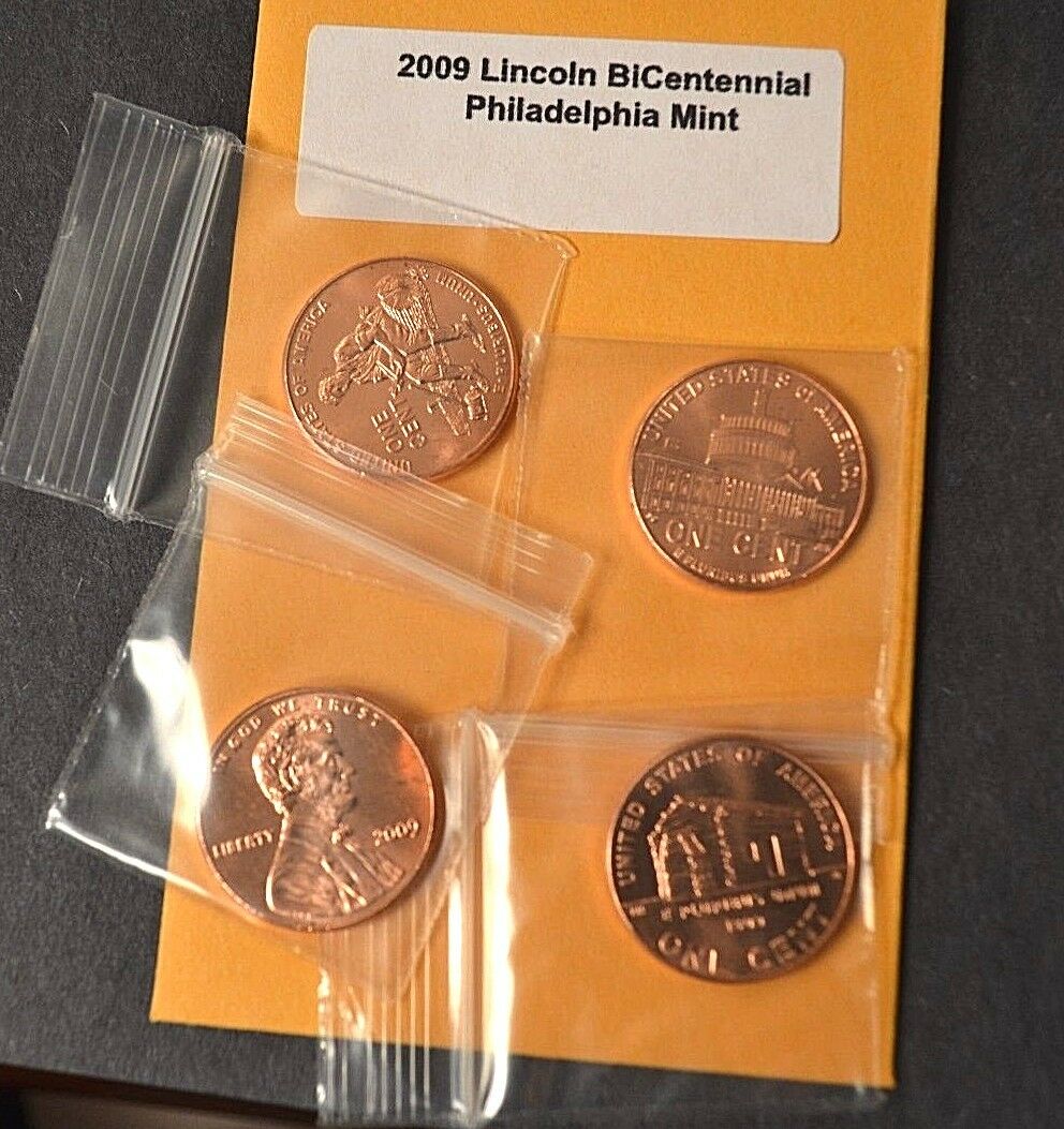 Complete Set Lincoln Bicentennial 2009 Cent Penny P & D From Mint Rolls 8 Coins