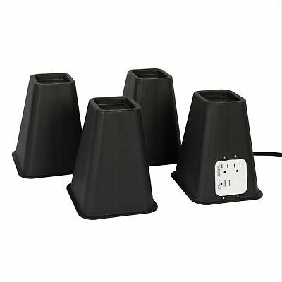 Richards Set Of 4 Bed Risers With 2 Usb Ports And 2 Electrical Outlets