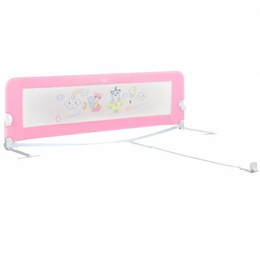 Durable 69" Pink Breathable Baby Toddlers Bed Rail Guard Safety Swing Down-